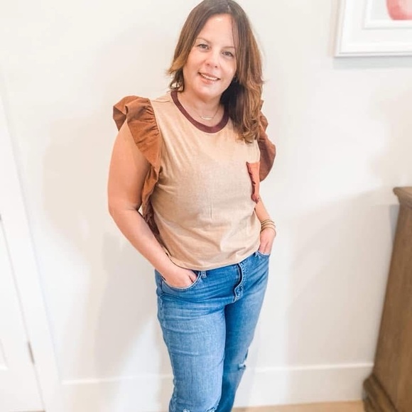 Brown Ruffle Top - Picture 3 of 3